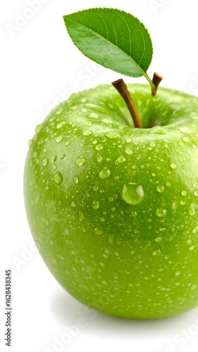 Fresh green apple with water droplets (7)