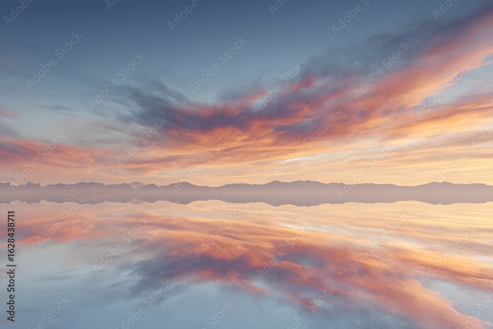 Fototapeta premium Liquid mirror desert reflecting a kaleidoscope sky,