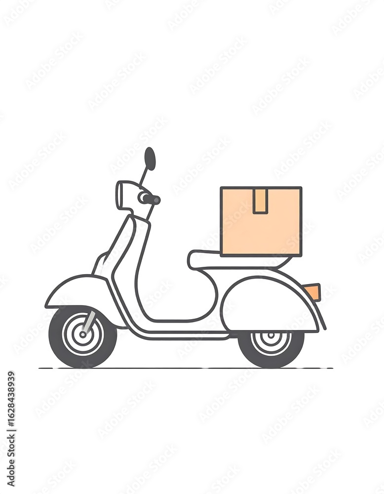Obraz premium Scooter with Delivery Package
