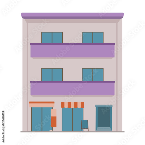 店舗付きマンションのイラスト