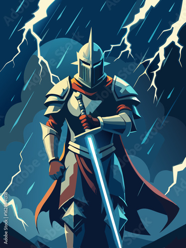 Gothic knight hiding in the shadows