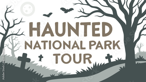 Experience the eerie thrills of a haunted national park tour complete with spooky trees flying bats a full moon and a graveyard setting