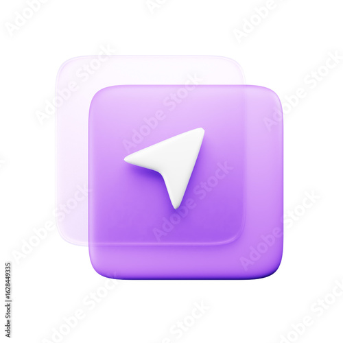 Road sign 3d web and apps icon