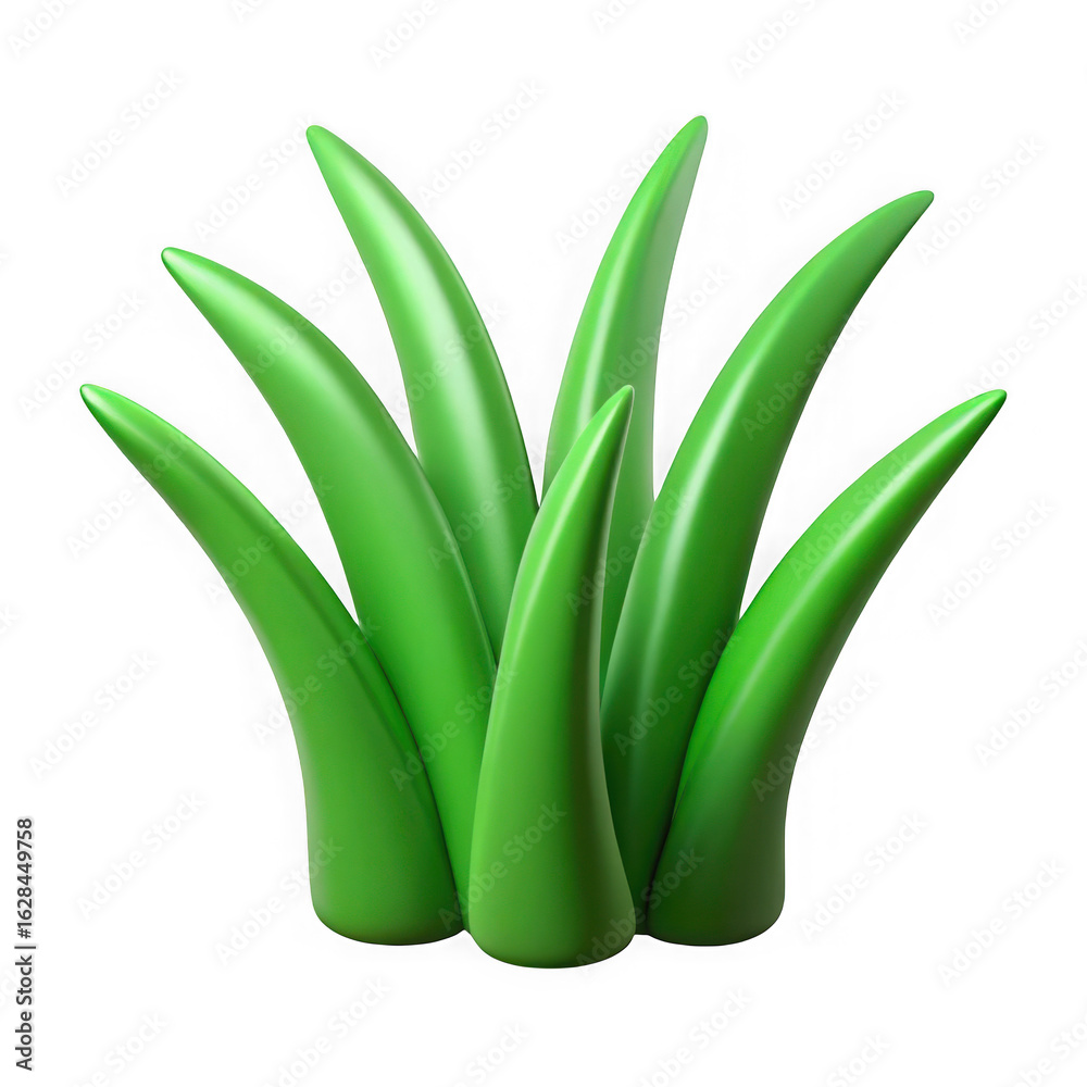 Obraz premium Stylized green grass clump isolated on transparent background