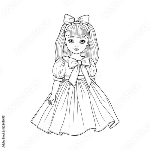 Charming vintage doll illustration, perfect for creative projects and nostalgic designs