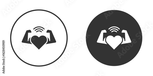 Strong heart icon. flat sign design. Vector symbol pictogram. UX UI icon