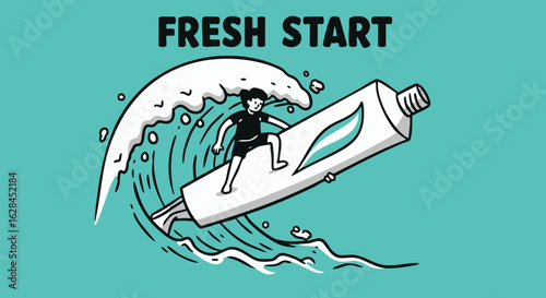 "Fresh Start" - Character on a Toothpaste