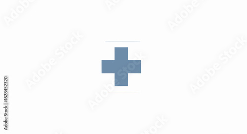A simple, centered, blue plus sign on a white background, creating a minimalist and clean design.