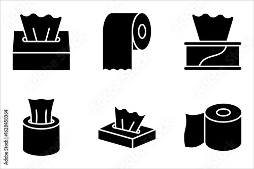 tissue box icon set, vector illustration on white background.