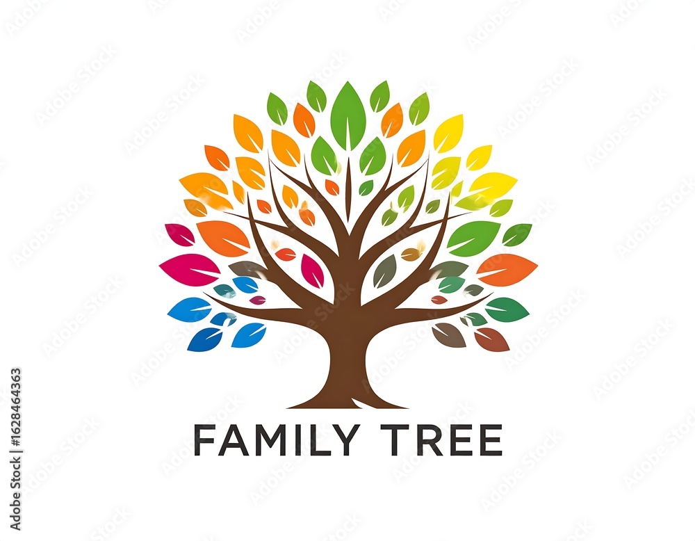 Obraz premium Colorful family tree logo