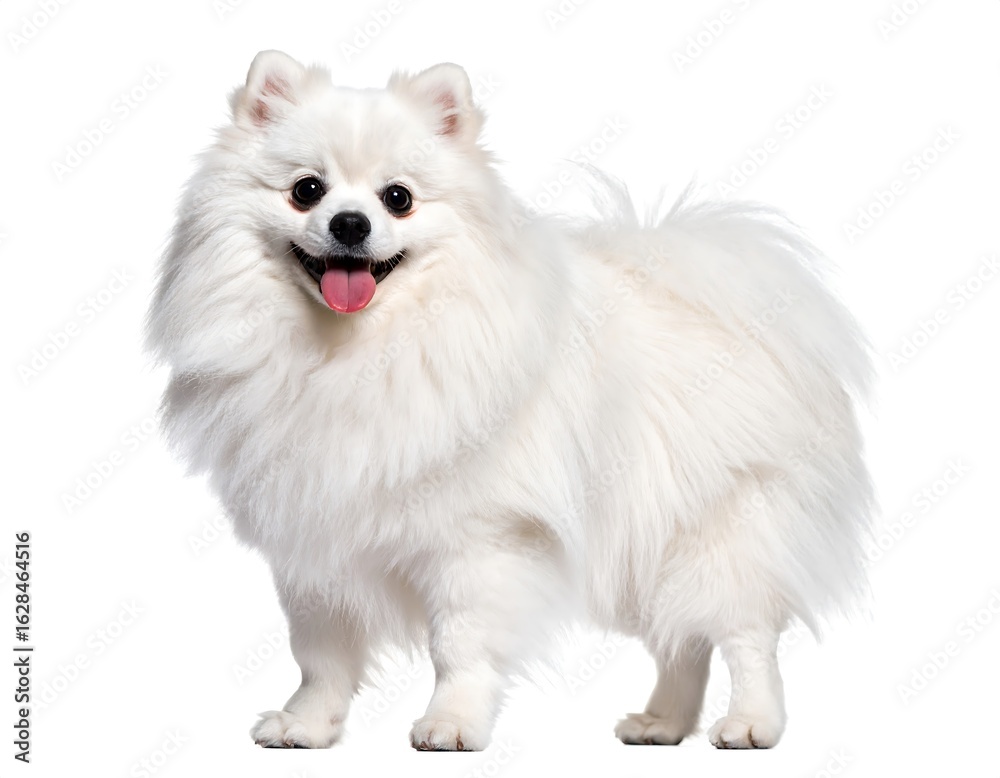 Obraz premium White Pomeranian dog