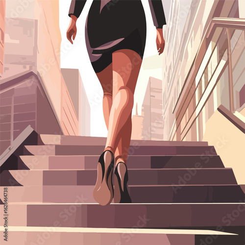 Confident modern businesswoman legs