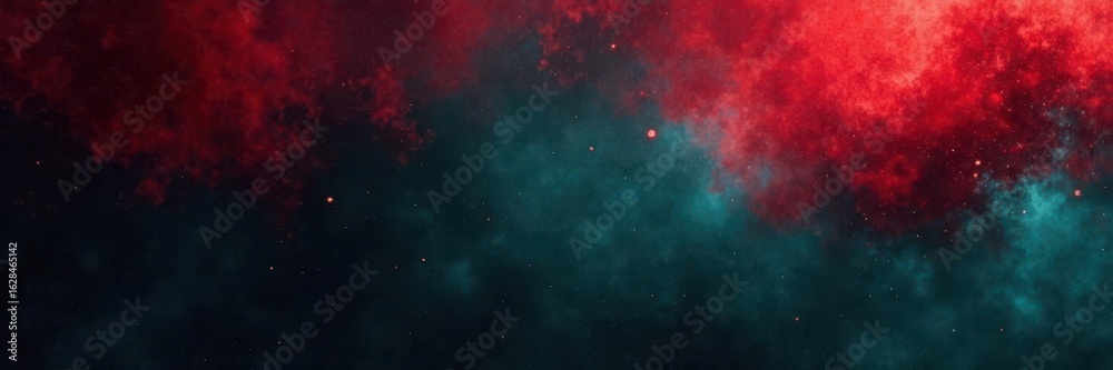 Obraz premium Red teal abstract, grainy black backdrop, noisy gradient blend , texture, digital, graphics