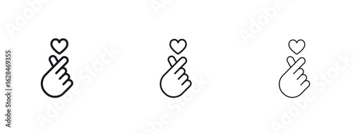 korean heart icon vector design template simple and clean