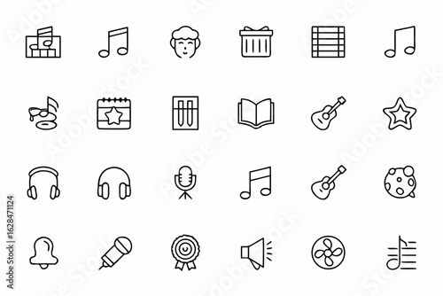A charming minimalist line vector pack for music education branding and creative presentations. Suitable for online courses, certificate templates, and promotional
