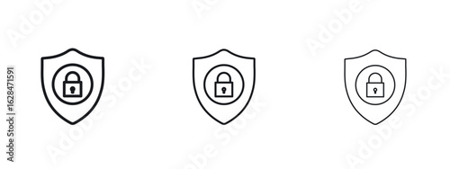 Shield lock icon vector design template simple and clean