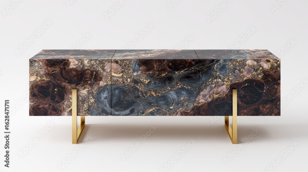 Fototapeta premium Modern console table with marbled design