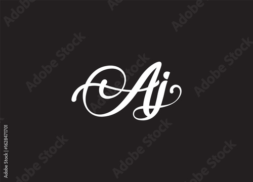 AJ logo design vector template, initial mv letter logo design