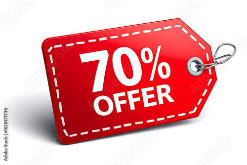 Exclusive 70 Percent Offer Tag A Bold Red Discount Label for Unbeatable Savings and Limited Time Promotions
