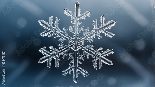 Macro snowflake close up