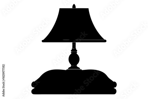 Classic Table Lamp on Nightstand Silhouette - Bedside Lighting & Decor Icon