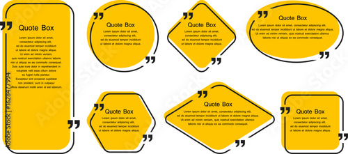 Set of empty speech and quote bubbles
