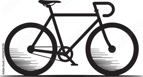 Simple bicycle illustration silhouette line art illustration design stock photos royalty free image premium quality