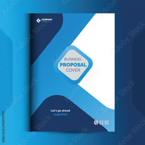 Wallpaper Mural Blue Proposal cover Design Template concepts are adept for corporate Business Torontodigital.ca