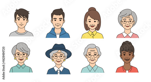 Diverse group of people of various ages and ethnicities posed in studio portrait style