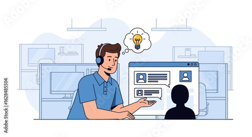 Online Support Agent Helping Customer With Creative Solution