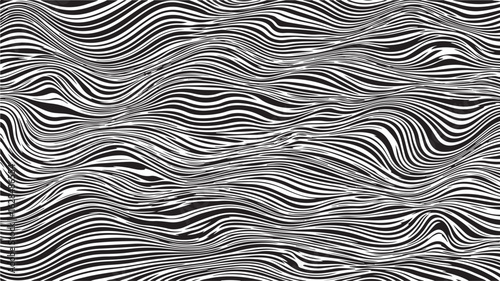 Abstract wavy line silhouette isolated on white background