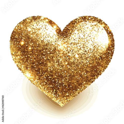 Celebration abstract shiny gold heart design