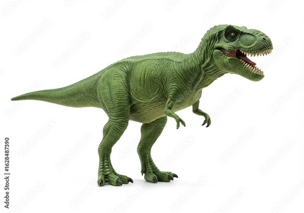 Fototapeta premium Tyrannosaurus rex dinosaur toy 3D render isolated on white background