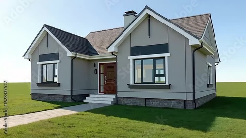 
A demonstration video of a home featuring a modern architectural design with a detailed facade, ideal for showcasing construction ideas digital models and inspiration for compact yet functional homes