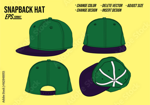 snapback hat mockup vector 