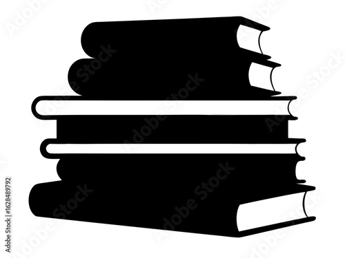 Book stack silhouette,library vector illustration, book vector silhouette illustration