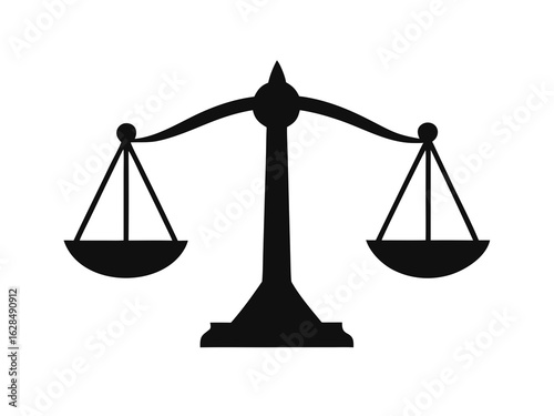 scale  icon,justice scale  black silhouette vector white background