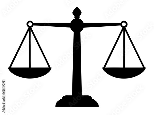 scale  icon,justice scale  black silhouette vector white background