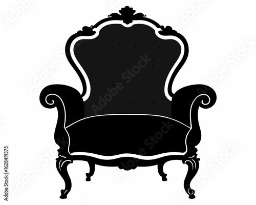 Armchair  black silhouette vector on white background