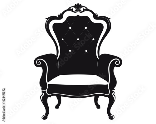 Armchair  black silhouette vector on white background