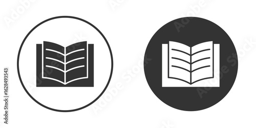open book icon in black solid flat silhouette designs