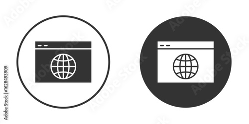 Website icon in black solid flat silhouette designs