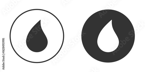 Water drop shape icon in black solid flat silhouette designs
