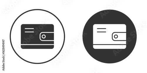Wallet icon in black solid flat silhouette designs