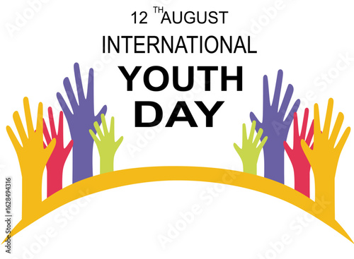International youth Day  vector,youth day vector illustration,Youth day logo