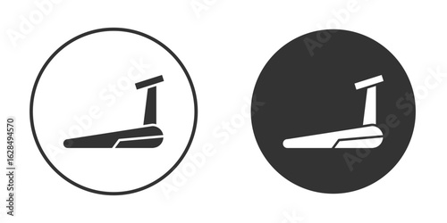 Treadmill icon in black solid flat silhouette designs