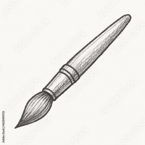 Sketch of a paintbrush illustrating art and creativity  