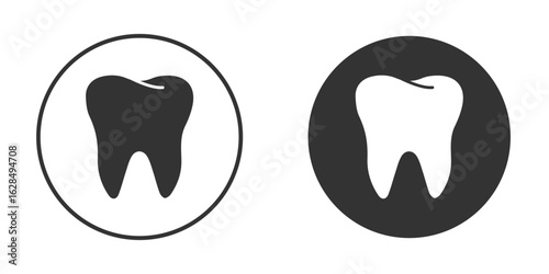 Tooth icon in black solid flat silhouette designs