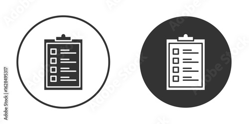 Task list icon in black solid flat silhouette designs