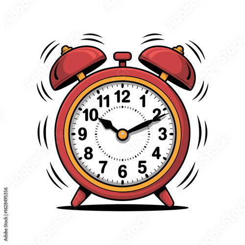 Alarm Clock Illustrating Time Management in a Creative Graphic Environment